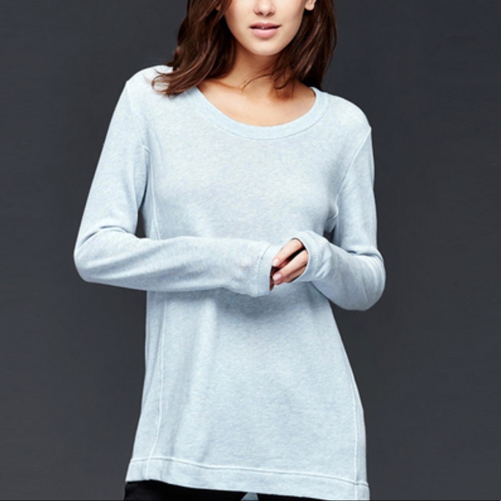 GAP blue heather shimmer top